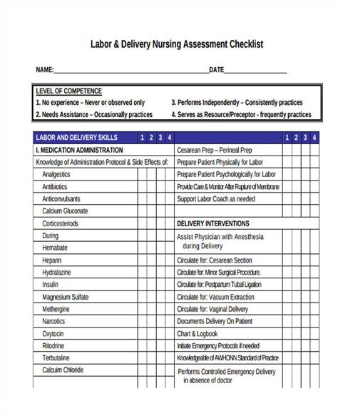 enrolled nurse skill assessment requirements.